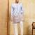 Sky blue viscose silk multi thread & sequence embroidered work kurta