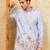 Sky blue viscose silk multi thread & sequence embroidered work kurta