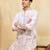 White viscose silk multi thread & sequence embroidered work kurta