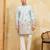 Pistachio viscose silk multi thread & sequence embroidered work kurta