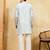 Pistachio viscose silk multi thread & sequence embroidered work kurta
