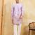 Lavender viscose silk multi thread & sequence embroidered work kurta