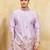 Lavender viscose silk multi thread & sequence embroidered work kurta