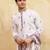 White viscose silk thread & sequence embroidered work kurta with dupatta
