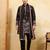 Black viscose silk thread & sequence embroidered work kurta with dupatta
