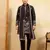 Black viscose silk thread & sequence embroidered work kurta with dupatta