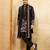 Black viscose silk thread & sequence embroidered work kurta with dupatta