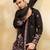 Black viscose silk thread & sequence embroidered work kurta with dupatta