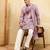 Pink viscose silk thread & sequence embroidered work kurta with dupatta