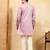Pink viscose silk thread & sequence embroidered work kurta with dupatta