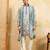 Pistachio viscose silk thread & sequence embroidered work kurta with dupatta