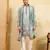 Pistachio viscose silk thread & sequence embroidered work kurta with dupatta