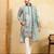 Pistachio viscose silk thread & sequence embroidered work kurta with dupatta