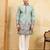 Pistachio viscose silk thread & sequence embroidered work kurta with dupatta