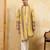 Yellow viscose silk thread & sequence embroidered work kurta with dupatta