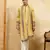 Yellow viscose silk thread & sequence embroidered work kurta with dupatta