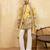 Yellow viscose silk thread & sequence embroidered work kurta with dupatta