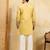 Yellow viscose silk thread & sequence embroidered work kurta with dupatta