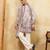 Ivory viscose silk thread & sequence embroidered work kurta with dupatta