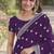 Purple soft georgette embroidery work designer party wear saree with unstitched blouse piece