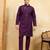 Purple viscose silk real mirror with multi thread embroidered work kurta