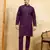 Purple viscose silk real mirror with multi thread embroidered work kurta