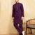 Purple viscose silk real mirror with multi thread embroidered work kurta