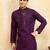 Purple viscose silk real mirror with multi thread embroidered work kurta