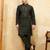 Green viscose silk real mirror with multi thread embroidered work kurta
