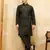 Green viscose silk real mirror with multi thread embroidered work kurta