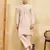 Beige viscose silk real mirror with multi thread embroidered work kurta