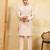 Beige viscose silk real mirror with multi thread embroidered work kurta