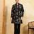 Black viscose silk multi thread & sequence embroidered work kurta
