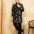 Black viscose silk multi thread & sequence embroidered work kurta