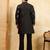 Black viscose silk multi thread & sequence embroidered work kurta