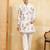 White viscose silk multi thread & sequence embroidered work kurta