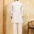 White viscose silk multi thread & sequence embroidered work kurta
