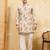 Beige viscose silk multi thread & sequence embroidered work kurta