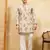 Beige viscose silk multi thread & sequence embroidered work kurta