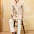 Beige viscose silk multi thread & sequence embroidered work kurta