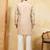 Beige viscose silk multi thread & sequence embroidered work kurta