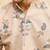 Beige viscose silk multi thread & sequence embroidered work kurta
