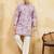 Dusty purple viscose silk multi thread & sequence embroidered work kurta