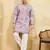 Dusty purple viscose silk multi thread & sequence embroidered work kurta
