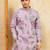 Dusty purple viscose silk multi thread & sequence embroidered work kurta