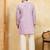 Dusty purple viscose silk multi thread & sequence embroidered work kurta
