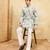 Pistachio viscose silk multi thread & sequence embroidered work kurta