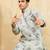 Pistachio viscose silk multi thread & sequence embroidered work kurta