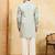 Pistachio viscose silk multi thread & sequence embroidered work kurta