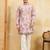 Pink viscose silk multi thread & sequence embroidered work kurta